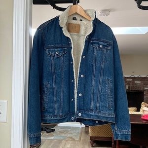 GAP Denim Mens Sherpa-Lined Jacket Size M
